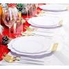 imageNervure 140PCS Blue Plastic Plates ampamp Gold Plastic Silverware with Blue Handle  Gold Plates Include 40Plates 20Forks 20Knives 20Spoons 20Cups 20Napkins Perfect for Party ampamp Fathers DayWhite