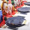 imageNervure 140PCS Blue Plastic Plates ampamp Gold Plastic Silverware with Blue Handle  Gold Plates Include 40Plates 20Forks 20Knives 20Spoons 20Cups 20Napkins Perfect for Party ampamp Fathers DayBlue