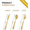 imageNervure 150PCS Silver Plastic Silverware  Heavy Duty Disposable Cutlery Set Luxury Silver Plastic Utensils include 50Pcs Forks 50Pcs Spoons 50pcs Knives Perfect for Wedding Party Daily UseGold