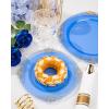 imageNervure 175PCS Black Plastic Plates  Disposable Black Gold Party Plates ampamp Pre Rolled Napkins with Cutlery for 25 Guests 50Plates 75Silverware 25Cups 25Napkin for Wedding ampamp Party ampamp New YearBlue