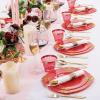 imageNervure 175PCS Black Plastic Plates  Disposable Black Gold Party Plates ampamp Pre Rolled Napkins with Cutlery for 25 Guests 50Plates 75Silverware 25Cups 25Napkin for Wedding ampamp Party ampamp New YearRed