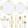 imageNervure 175PCS Black Plastic Plates  Disposable Black Gold Party Plates ampamp Pre Rolled Napkins with Cutlery for 25 Guests 50Plates 75Silverware 25Cups 25Napkin for Wedding ampamp Party ampamp New YearWhite