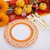 imageNervure 175PCS Blue Plastic Party Set  WhiteBlue Gold Disposable Dinnerware Include 25 Plates 25 Cups 25 Utensils 25 Napkins for Wedding ampamp PartyOrange