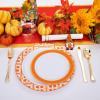 imageNervure 175PCS Blue Plastic Party Set  WhiteBlue Gold Disposable Dinnerware Include 25 Plates 25 Cups 25 Utensils 25 Napkins for Wedding ampamp PartyOrange