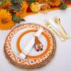 imageNervure 175PCS Blue Plastic Party Set  WhiteBlue Gold Disposable Dinnerware Include 25 Plates 25 Cups 25 Utensils 25 Napkins for Wedding ampamp PartyOrange