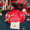 imageNervure 175PCS Christmas Plastic Dinnerware  25 Dinner Plates Salad Plates Cups Cutlery ampamp Napkins Perfect for Holidays
