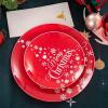 imageNervure 175PCS Christmas Plastic Dinnerware  25 Dinner Plates Salad Plates Cups Cutlery ampamp Napkins Perfect for Holidays