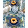 imageNervure 175PCS Clear Blue Plastic Plates  Plastic Dinnerware Set Include 25Dinner Plates 25Dessert Plates 25Cups 25Forks 25Knives 25Spoons 25Napkins Perfect for Wedding ampamp PartyNavy