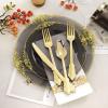 imageNervure 175PCS Clear Blue Plastic Plates  Plastic Dinnerware Set Include 25Dinner Plates 25Dessert Plates 25Cups 25Forks 25Knives 25Spoons 25Napkins Perfect for Wedding ampamp PartyBlack
