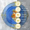 imageNervure 175PCS Clear Blue Plastic Plates  Plastic Dinnerware Set Include 25Dinner Plates 25Dessert Plates 25Cups 25Forks 25Knives 25Spoons 25Napkins Perfect for Wedding ampamp PartyTransparent Blue