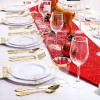 imageNervure 175PCS Clear Blue Plastic Plates  Plastic Dinnerware Set Include 25Dinner Plates 25Dessert Plates 25Cups 25Forks 25Knives 25Spoons 25Napkins Perfect for Wedding ampamp PartyGold