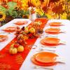 imageNervure 175PCS Thanksgiving Plates  Orange and Gold Disposable Plates Include 25Dinner Plate 25Dessert Plate 25Cups 25Knives 25Forks 25Spoons 25 Fall Napkins for Thanksgiving Day