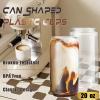 imageNervure 20 Pack Can Shaped Cups  16oz Classic Drinking Cups for Beer Iced Coffee Smoothie Boba Tea Cocktail  Cute Tumbler Cool Plastic CupClassic Clear
