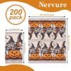imageNervure 200PCS Halloween Paper Napkins  Modern Disposable Witches Pumpkin Halloween Napkins  Paper Hand Towels Decorative Dessert Dinner Hand Napkin for Halloween Party Home Kitchen BathroomModern Witch