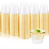 imageNervure 240PCS Gold Plastic Cups  9Oz Gold Rimmed Plastic Cups  Heavy Duty Disposable Clear Cup with Gold Rim Perfect for Weddings Receptions ampamp Parties120PCSGold9oz
