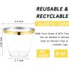 imageNervure 240PCS Gold Plastic Cups  9Oz Gold Rimmed Plastic Cups  Heavy Duty Disposable Clear Cup with Gold Rim Perfect for Weddings Receptions ampamp Parties120PCSGold9oz