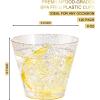 imageNervure 240PCS Gold Plastic Cups  9Oz Gold Rimmed Plastic Cups  Heavy Duty Disposable Clear Cup with Gold Rim Perfect for Weddings Receptions ampamp Parties120PCSGold Glitter9oz