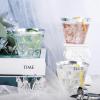 imageNervure 240PCS Gold Plastic Cups  9Oz Gold Rimmed Plastic Cups  Heavy Duty Disposable Clear Cup with Gold Rim Perfect for Weddings Receptions ampamp Parties120PCSSilver9oz