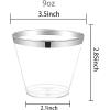 imageNervure 240PCS Gold Plastic Cups  9Oz Gold Rimmed Plastic Cups  Heavy Duty Disposable Clear Cup with Gold Rim Perfect for Weddings Receptions ampamp Parties120PCSSilver9oz