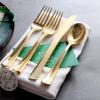 imageNervure 300 Piece Gold Plastic Silverware Set  Heavyweight Gold Plastic Cutlery  Disposable Gold Plastic Utensil Include 150 Forks 75 Knives 75 Spoons Perfect for Parties ampamp Wedding ampamp PartyGold