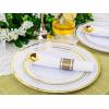 imageNervure 400PCS Pre Rolled Gold Plastic Silverware Sets  Heavy Duty Gold Cutlery  Include 100 Pack Wrapped Disposable Utensils with Napkins for Parties Dinners ampamp WeddingsClassic