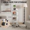 imageNervure 4Tier Plastic Rolling Utility Cart  Multifunctional Storage Cart with Lockable Wheels Storage Cart Organizer for Bedroom Living Room Kitchen Bathroom Office Dark GrayDark Grey