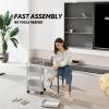 imageNervure 4Tier Plastic Rolling Utility Cart  Multifunctional Storage Cart with Lockable Wheels Storage Cart Organizer for Bedroom Living Room Kitchen Bathroom Office Dark GrayDark Grey