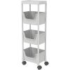 imageNervure 4Tier Plastic Rolling Utility Cart  Multifunctional Storage Cart with Lockable Wheels Storage Cart Organizer for Bedroom Living Room Kitchen Bathroom Office Dark GrayDark Grey