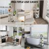 imageNervure 4Tier Plastic Rolling Utility Cart  Multifunctional Storage Cart with Lockable Wheels Storage Cart Organizer for Bedroom Living Room Kitchen Bathroom Office Dark GrayDark Grey
