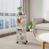 imageNervure 4Tier Plastic Rolling Utility Cart  Multifunctional Storage Cart with Lockable Wheels Storage Cart Organizer for Bedroom Living Room Kitchen Bathroom Office Dark GrayDark Grey