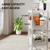 imageNervure 4Tier Plastic Rolling Utility Cart  Multifunctional Storage Cart with Lockable Wheels Storage Cart Organizer for Bedroom Living Room Kitchen Bathroom Office Dark GrayDark Grey