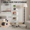 imageNervure 4Tier Plastic Rolling Utility Cart  Multifunctional Storage Cart with Lockable Wheels Storage Cart Organizer for Bedroom Living Room Kitchen Bathroom Office Dark GrayLight Grey