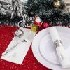imageNervure 50 Pack Silver Paper Napkins  Cloth Like Disposable Napkins  Line Fell Dinner Napkins  Silver Christmas Tree Heavy Duty Hand Towels for PartySilver