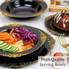 imageNervure 50PCS Purple Plastic Bowls with Gold Rim  12oz Disposable Soup Bowls Heavy Duty Salad Dessert Bowl Perfect For Weddings Parties and Everyday UseBlack and Gold