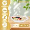 imageNervure 50PCS Purple Plastic Bowls with Gold Rim  12oz Disposable Soup Bowls Heavy Duty Salad Dessert Bowl Perfect For Weddings Parties and Everyday UseWhite and Gold