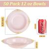 imageNervure 50PCS Purple Plastic Bowls with Gold Rim  12oz Disposable Soup Bowls Heavy Duty Salad Dessert Bowl Perfect For Weddings Parties and Everyday UsePink and Gold
