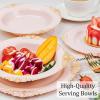imageNervure 50PCS Purple Plastic Bowls with Gold Rim  12oz Disposable Soup Bowls Heavy Duty Salad Dessert Bowl Perfect For Weddings Parties and Everyday UsePink and Gold