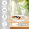 imageNervure 50PCS Purple Plastic Bowls with Gold Rim  12oz Disposable Soup Bowls Heavy Duty Salad Dessert Bowl Perfect For Weddings Parties and Everyday UseWhite and Silver