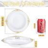 imageNervure 50PCS Purple Plastic Bowls with Gold Rim  12oz Disposable Soup Bowls Heavy Duty Salad Dessert Bowl Perfect For Weddings Parties and Everyday UseWhite and Gold