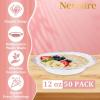 imageNervure 50PCS Purple Plastic Bowls with Gold Rim  12oz Disposable Soup Bowls Heavy Duty Salad Dessert Bowl Perfect For Weddings Parties and Everyday UseWhite and Rose Gold
