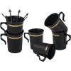 imageNervure 60 Pack Clear Gold Plastic Coffee Mugs with 60 PCS Black Coffee Stirrers  8oz Disposable Coffee Cups with Handles ampamp 5inch Coffee Stirrers  Plastic Tea Cups with Gold Rim for PartyBlack