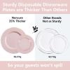 imageNervure 60pcs Pink Plastic Plates  Heavyweight Vintage Disposable Plastic Plates for 30 Guests Include 30pcs 1025 Dinner Plate30pcs 75 Dessert Plate Perfect for Wedding ampamp Party