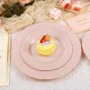 imageNervure 60pcs Pink Plastic Plates  Heavyweight Vintage Disposable Plastic Plates for 30 Guests Include 30pcs 1025 Dinner Plate30pcs 75 Dessert Plate Perfect for Wedding ampamp Party