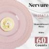 imageNervure 60pcs Pink Plastic Plates  Heavyweight Vintage Disposable Plastic Plates for 30 Guests Include 30pcs 1025 Dinner Plate30pcs 75 Dessert Plate Perfect for Wedding ampamp Party