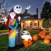 imageNervure 6Ft Halloween Decoration Outdoor Inflatable  Halloween Inflatable Decorations with Skeleton Dog and Pumpkin Blow Up Inflatables with Builtin LED Lights for Yard Garden Lawn DecorHalloween Skeleton