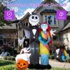 imageNervure 6Ft Halloween Decoration Outdoor Inflatable  Halloween Inflatable Decorations with Skeleton Dog and Pumpkin Blow Up Inflatables with Builtin LED Lights for Yard Garden Lawn DecorHalloween Skeleton