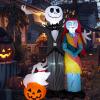 imageNervure 6Ft Halloween Decoration Outdoor Inflatable  Halloween Inflatable Decorations with Skeleton Dog and Pumpkin Blow Up Inflatables with Builtin LED Lights for Yard Garden Lawn DecorHalloween Skeleton