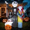 imageNervure 6Ft Halloween Decoration Outdoor Inflatable  Halloween Inflatable Decorations with Skeleton Dog and Pumpkin Blow Up Inflatables with Builtin LED Lights for Yard Garden Lawn DecorHalloween Skeleton