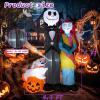 imageNervure 6Ft Halloween Decoration Outdoor Inflatable  Halloween Inflatable Decorations with Skeleton Dog and Pumpkin Blow Up Inflatables with Builtin LED Lights for Yard Garden Lawn DecorHalloween Skeleton