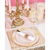 imageNervure 700PCS Gold Plastic Plates  Gold Plastic Dinnerware Sets for 100 Guests  200 Disposable Plates 300 Silverware 100 Cups 100 Napkins for Wedding ampamp PartyPink and Gold